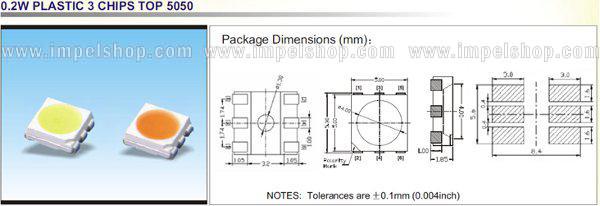 LED-STPN5050FB   LED DIODA SMD RGB , TECHNOLOGIA 3 CHIPS