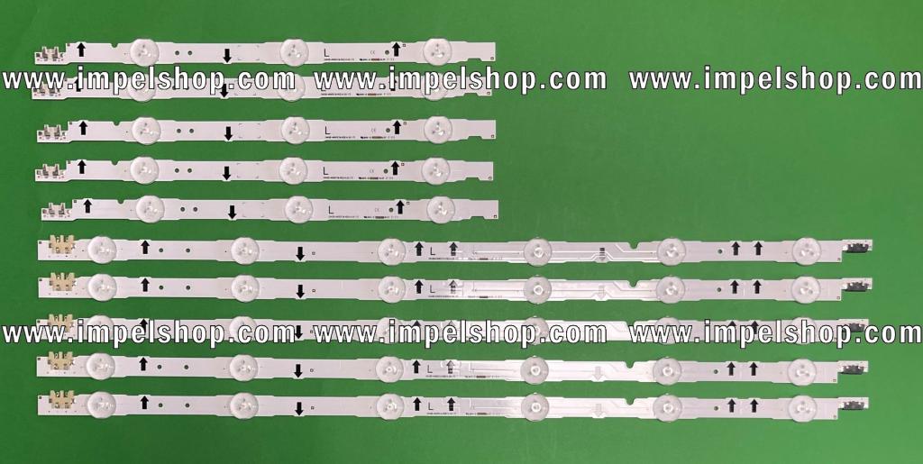 Zestaw listew LED do naprawy podświetlenia telewizora SAMSUNG 40" zestaw 5szt X  D4GE-400DCA-R2 6LED ,  BN96-30449A , & 5szt X D4GE-400DCB-R2 3LED , BN96-30450A