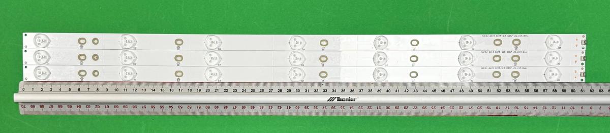 Zestaw listew LED do naprawy podświetlenia telewizora PHILIPS 32" zestaw 3szt X GJ-2K15 D2P5-315 D307-V3.1 (17.8mm) , DŁUGOŚĆ : 617mm   (7 DIOD) ,  PHILIPS PART NUMBER : 996598003615