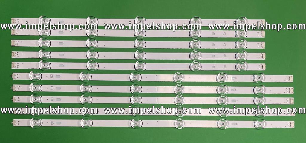 Zestaw listew LED do naprawy podświetlenia telewizora LG INNOTEK 55" zestaw 10 sztuk ( DRT3.0 55" TYP A X 5szt & TYP B X 5szt ) ( AGF78401701 , AGF78401601 )