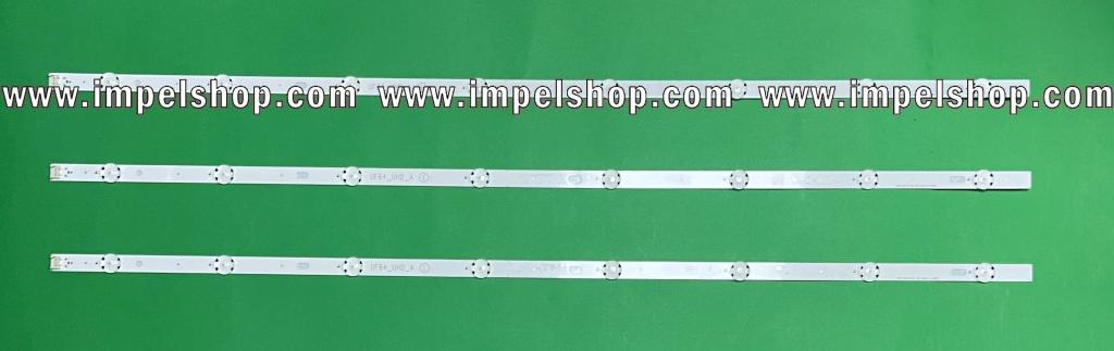 Zestaw listew LED do naprawy podświetlenia telewizora  LG 43" zestaw 3szt X UF64_UHD_A / LG INNOTEK DIRECT 43 INCH UHD BAR 24EA TYPE REV 0.4 , 8LED , 3V ,  850MM ,   AGF79044301 , AGF79099701 ,  AGF79044601 , AGF79046802,