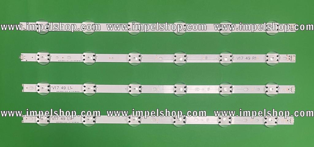 Zestaw listew LED do naprawy podświetlenia telewizora LG 49" zestaw  4 sztuki 49 V17 ART3  ( 6916L-2862A X 2 sztuki , 6916L-2863A X 2 sztuki ) ( AGF78687101 , AGF30001201 , AGF78666601 )
