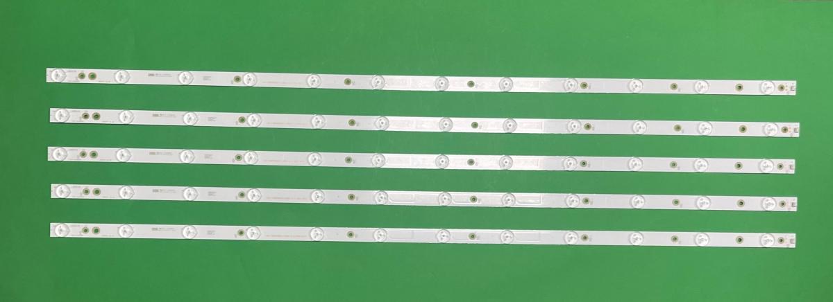 Zestaw listew LED do naprawy podświetlenia telewizora PHILIPS  43" zestaw   5 szt X GJ-2K16-430-D512-V4 (60LED) , LB43014 , DŁUGOŚĆ : 840mm , PHILIPS PART NUMBER : 996598006791 , 996599001111 ,