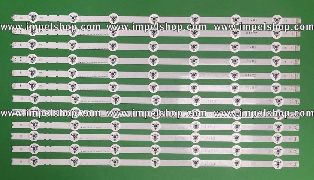 Zestaw listew LED do naprawy podświetlenia telewizora LG 55" V14 SLIM DRT REV 0.0 zestaw 12 sztuk ( R1 X 3szt , R2 X 3szt , L1 X 3szt , L2 X 3szt)  (6916L-1629A , 6916L-1630A, 6916L-1741A , 6916L-1743A)