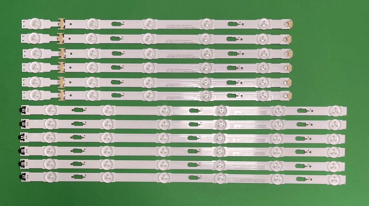 Zestaw listew LED do naprawy podświetlenia telewizora SAMSUNG 48" zestaw V5DU-480DCA-R1   5LED   X  6szt  &  V5DU-480DCB-R1   6LED  X 6szt   , BN96-34793A & BN96-34794A , S_5U75_48_FL_R6_REV1.2_141122_LM41-00109Z & S_5U75_48_FL_L5_REV1.2_141122_LM41-00117A ,