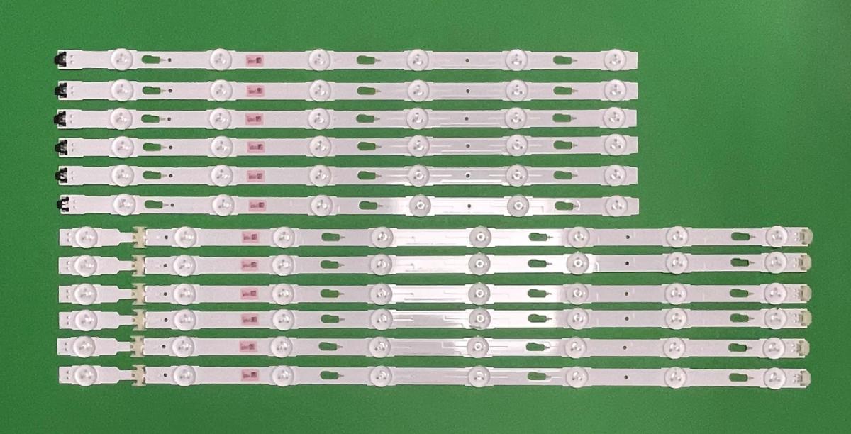 Zestaw listew LED do naprawy podświetlenia telewizora SAMSUNG 55" zestaw V5DU-550DCA-R1   8LED   X  6szt  &  V5DU-550DCB-R1   6LED  X 6szt   , BN96-34797A & BN96-34798A , BN96-39659A & BN96-39660A , BN96-40097A & BN96-40098A , BN96-40099A & BN96-40100A , LM41-00109X + LM41-00109Y , LM41-00135A + LM41-00136A , S_5U75_55_FL_R6_REV1.5_150514 & , S_5U75_55_FL_L8_REV1.5_150514 , (CY-WJ055HGLV4H)