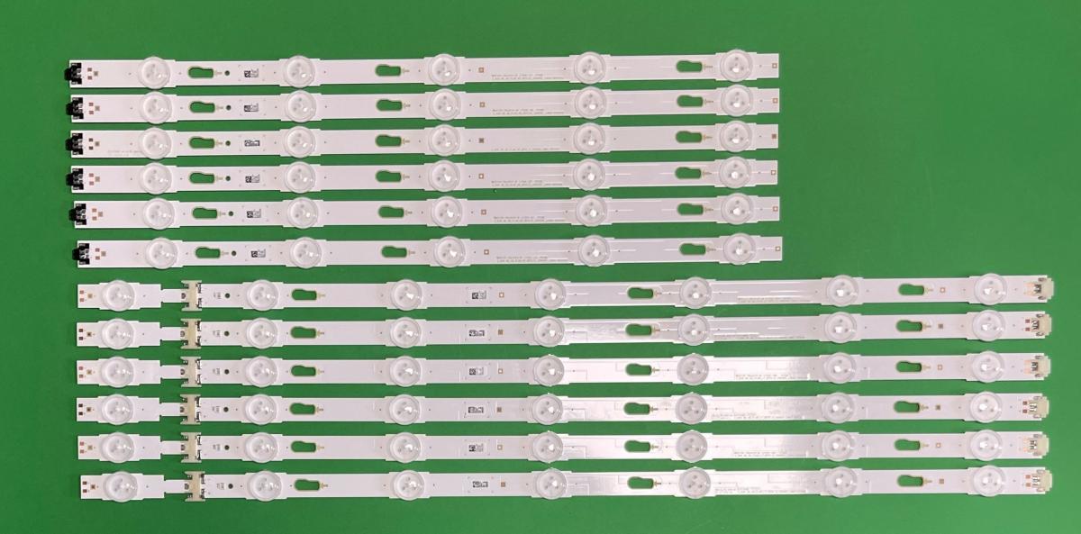 Zestaw listew LED do naprawy podświetlenia telewizora SAMSUNG 49" zestaw V6DU-490DCA-R0   7LED  X 6sztuk & V6DU-490DCB-R0   5LED X 6sztuk , BN96-40782A & BN96-40783A