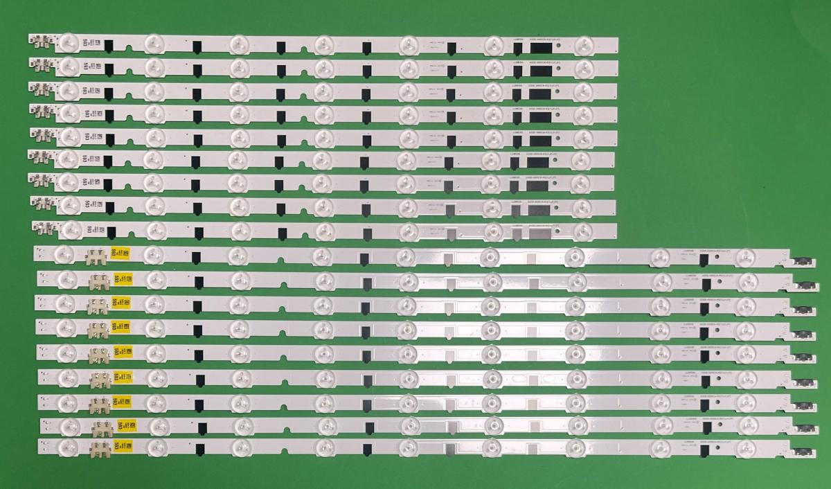 Zestaw listew LED do naprawy podświetlenia telewizora SAMSUNG 50"" zestaw 2013SVS50F R 7 REV1.9 130130 / D2GE-500SCA-R3   7LED   X  9szt  &  2013SVS50F L 9 REV1.9 130130 / D2GE-500SCB-R3   9LED X 9szt   ,   BN96-27900A & BN96-27901A , BN96-25310A BN96-25311A ,