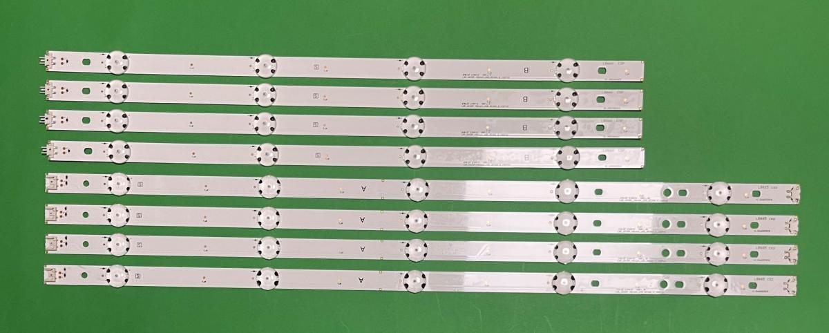 Zestaw listew LED do naprawy podświetlenia telewizora LG 49" UHD  zestaw  8 sztuk  (LGE_WICOP_49inch_UHD_REV06_A_150710 X 4szt &  LGE_WICOP_49inch_UHD_REV06_B_150710 X 4szt )  , AGF79100101