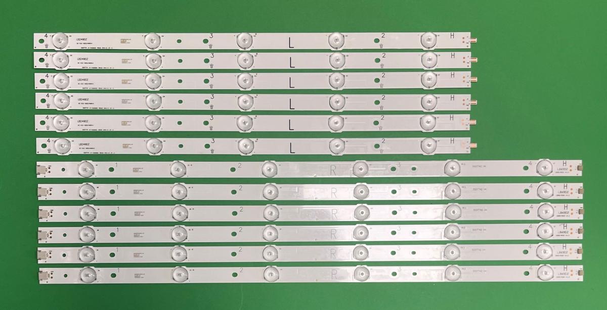 Zestaw listew LED do naprawy podświetlenia telewizora PHILIPS  50" zestaw   6 szt X 500TT41 V4 / SX-11800731B0   ,   6 szt X 500TT42 V4 / SX-11800732B0   (66LED) , 705TLB50B337DL00L & 705TLB50B339DL02LA , DŁUGOŚĆ JEDNEGO RZĘDU R+L : 1000mm