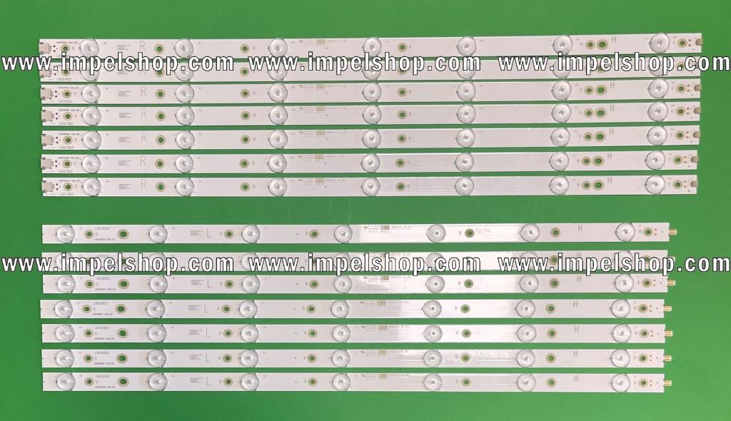 Zestaw listew LED do naprawy podświetlenia telewizora PHILIPS  55" zestaw  14szt , 7 szt X R: LB55072 V1 00 R  ,   7 szt X L: LB55072 V0 00 L  (98LED) / 7 szt X R:GJ-2K16-550-D714-V4-R/R/01N32 & 7 szt X L: GJ-2K16-550-D714-V4-L/L/01N31    (98LED) ,