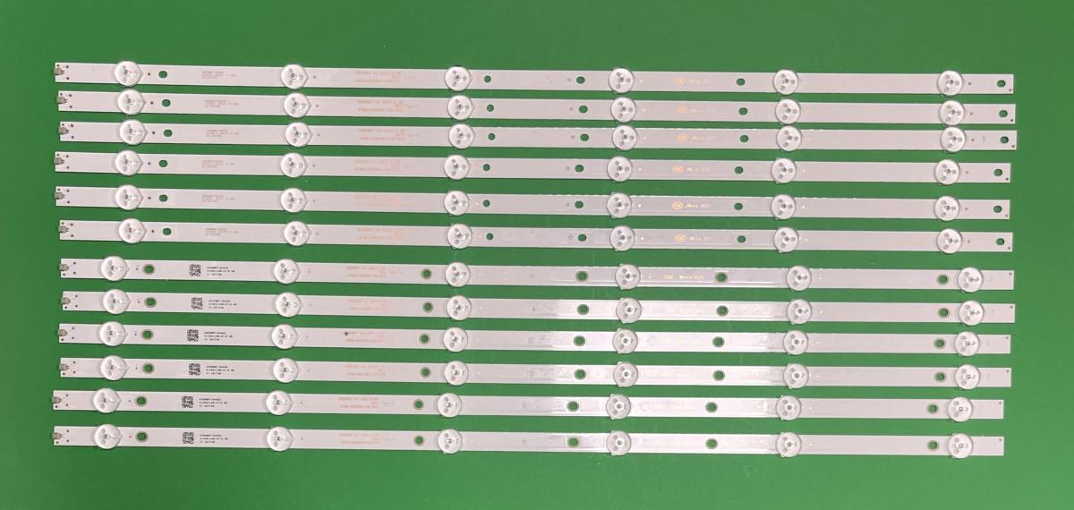 Zestaw listew LED do naprawy podświetlenia telewizora PHILIPS  55" zestaw   12 szt  ,  6szt X  4708-K550WD-A3 213K31-K550WD7 A3 6X12 TYP-A    6LED , DŁUGOŚĆ : 584MM  &  6szt X 4708-K550WD-A3 213K21-K550WD7 A3 6X12 TYP-B   6LED , DŁUGOŚĆ : 585MM