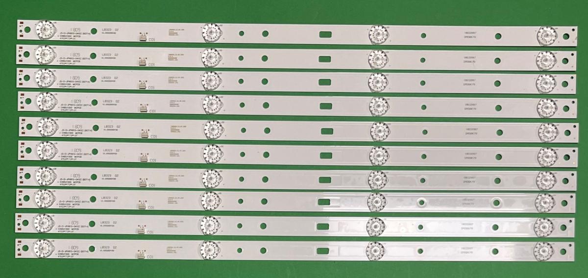 Zestaw listew LED do naprawy podświetlenia telewizora TCL 49" zestaw 10 sztuk X JS-D-JP4910-041EC , 4LED , zasilanie : 6V , DŁUGOŚĆ : 469MM