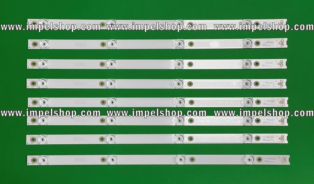 Zestaw listew LED do naprawy podświetlenia telewizora TCL 49" zestaw 8szt X 49HR330M04A2 V3 4C-LB4904-HR07J 4C-LB4904-YH08J , 4LED , 453MM , 6V ,