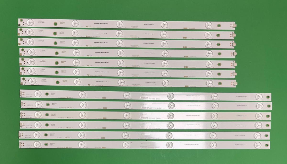 Zestaw listew LED do naprawy podświetlenia telewizora HITACHI / CHANGHONG / SUNNY 55" zestaw  12szt , 6szt X KHP-200681A/LB55061/55D3000/D2000   6LED & 6szt X KHP-200682A/LB55061/55D3000/D2000   5LED