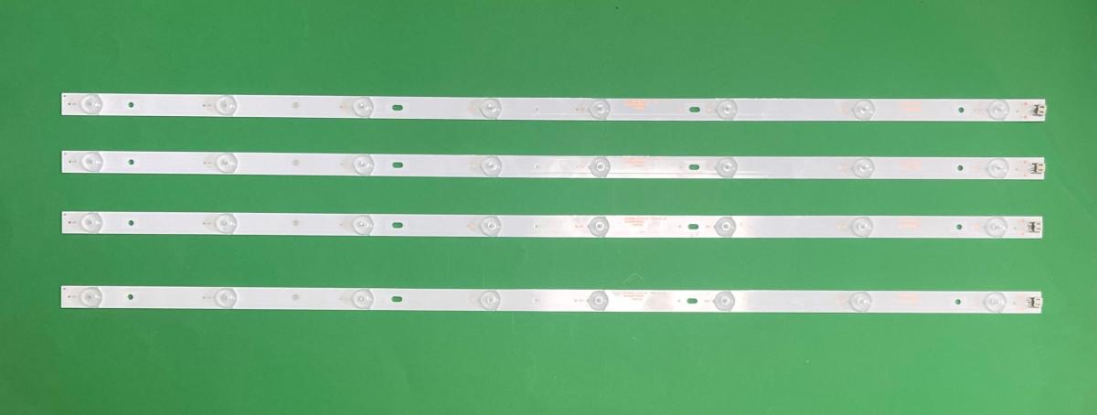 Zestaw listew LED do naprawy podświetlenia telewizora TCL 39" zestaw 4szt X  0Y39D08-ZC14F-04 ZX39JTX332M08A0 V0 , ZX39-A-D6106092920 303WY390037 ,   8LED, zasilanie : 3V , DŁUGOŚĆ : 756MM