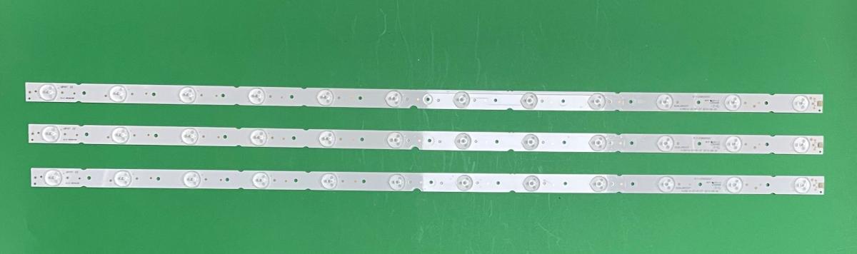 Zestaw listew LED do naprawy podświetlenia telewizora TCL 39" zestaw 3 sztuki X KJ39D12-ZC14F-07 , 12LED , DŁUGOŚĆ : 745MM