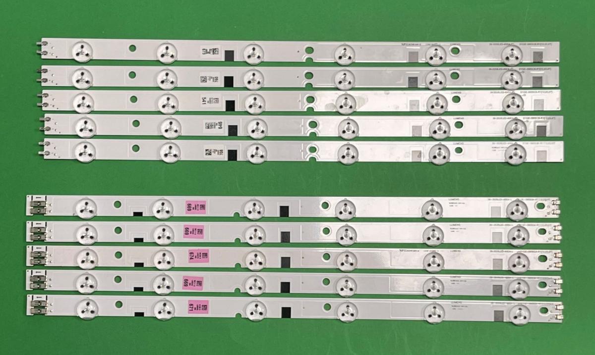Zestaw listew LED do naprawy podświetlenia telewizora SAMSUNG 39" zestaw D1GE-390SCA-R1  6LED , 39-3535LED-60EA-L  X  5szt  &  D1GE-390SCB-R1  6LED , 39-3535LED-60EA-R  X 5szt