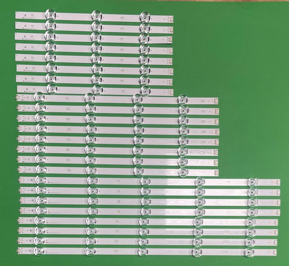 Zestaw listew LED do naprawy podświetlenia telewizora LG INNOTEK 65" zestaw 24 sztuki ( DRT3.0 65" TYP A X 8szt & TYP B X 8szt & TYP C  X 8szt )