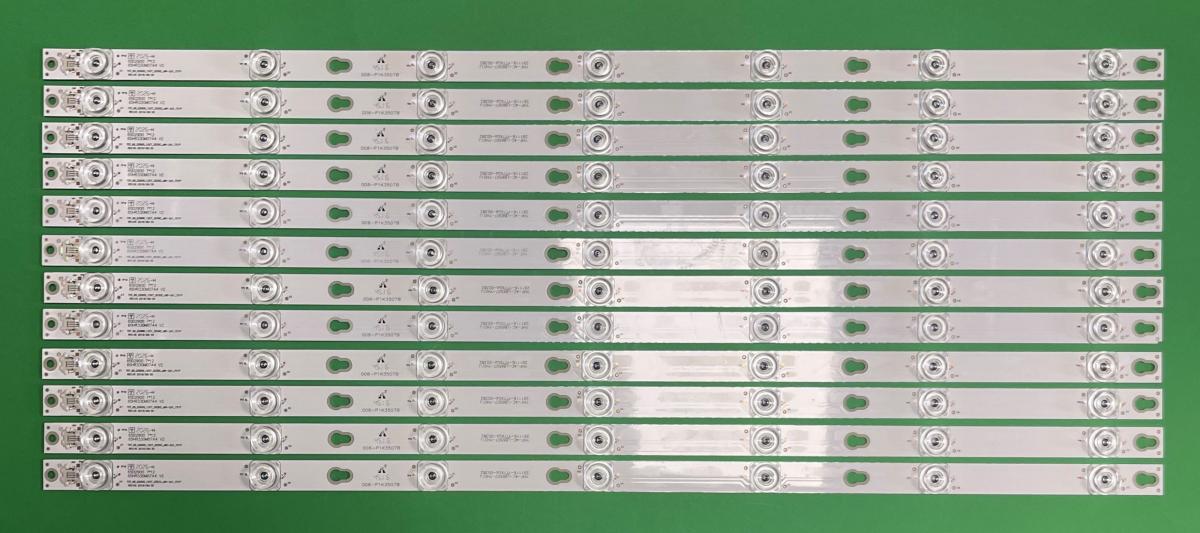 Zestaw listew LED do naprawy podświetlenia telewizora TCL 65" zestaw 12 sztuk X TOT_65_D2900_12x7_3030C , 65D2900 , 65HR330M07A4 , 4C-LB6507-YH04J YHF-4C-LB6507-YH01J , 7LED , 6V , 630MM