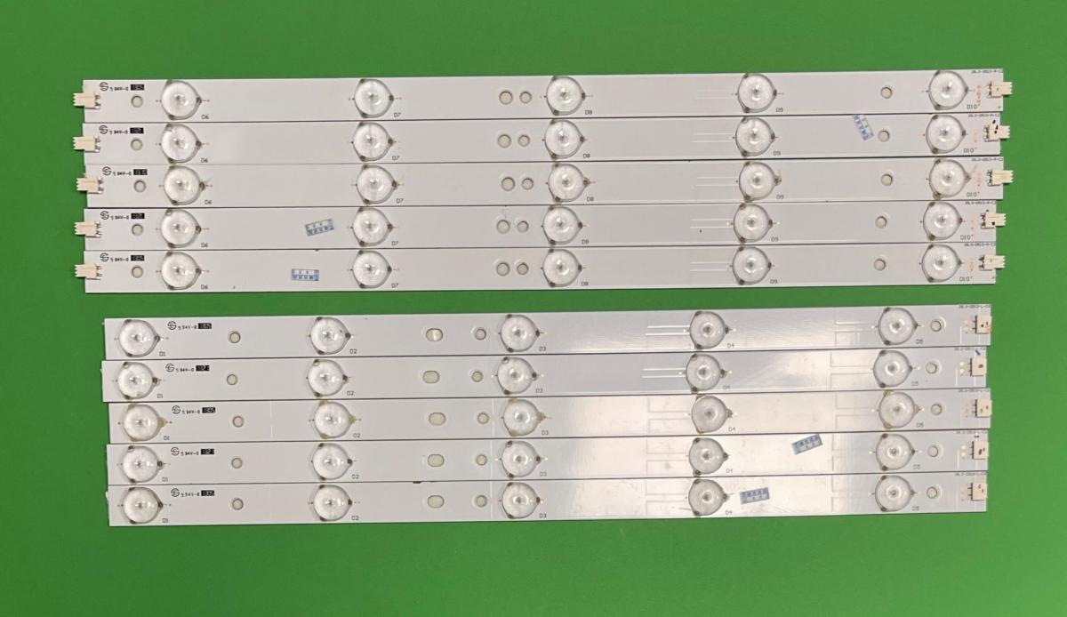 Zestaw listew LED do naprawy podświetlenia telewizora VIZIO 39" TPT390J1-HJ1L02 LED zestaw 10szt , 5szt X 39.0-D510-L-C2 & 5szt X 39.0-D510-L-C2