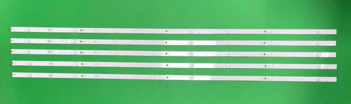 Zestaw listew LED do naprawy podświetlenia telewizora HISENSE 55" zestaw 5szt X LB55143 CRH-BK55S1U813030T0508820-REV1.0 , E469119 , 8LED , 1040MM , 3V ,