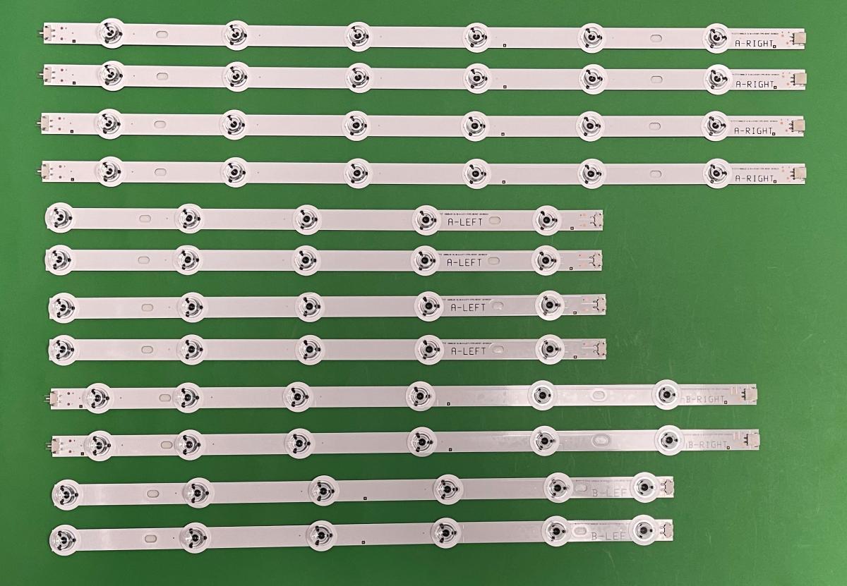 Zestaw listew LED do naprawy podświetlenia telewizora PANASONIC  48" zestaw 12szt  68LED , 4szt X 480LED_SLIM_A_LEFT 6LED & 4szt X 480LED_SLIM_A_RIGHT 5LED & 2szt X 480LED_SLIM_B_LEFT 6LED & 2szt X 480LED_SLIM_B_RIGHT 6LED