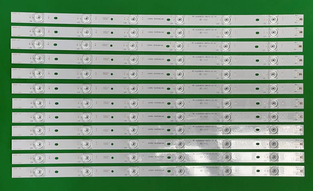 Zestaw listew LED do naprawy podświetlenia telewizora  SHARP 50" zestaw 12szt X RF-AJ500E32-0601S-02 A0 , 6LED , 3V , 528MM