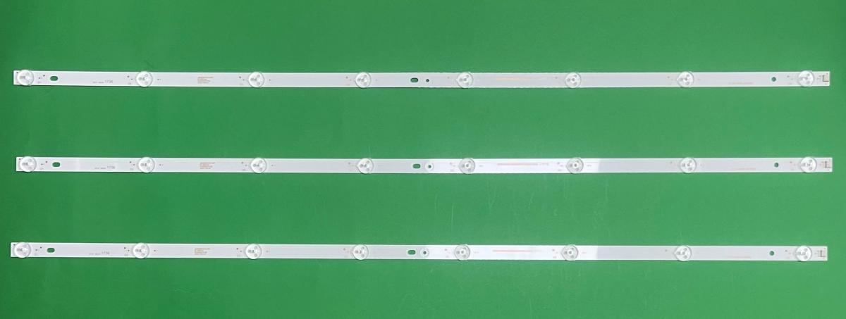 Zestaw listew LED do naprawy podświetlenia telewizora  PANASONIC 40" zestaw 3szt X IC-D-HWBJ40D660 , 8LED , 796MM , 6V
