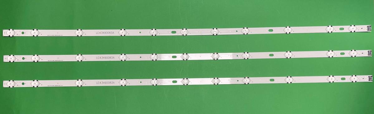 Zestaw listew LED do naprawy podświetlenia telewizora LG 43" zestaw 3szt X LC43490083A / 43inch DRT LED ARRAY_3PCM00778A_Rev0.2_191011 , 11LED , 829MM , 3V ,