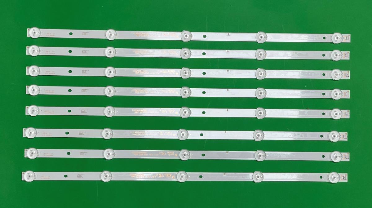 Zestaw listew LED do naprawy podświetlenia telewizora HISENSE 50" zestaw 8 szt X  CC02500D445V05 500C 50E9 5S1P 4X10 1210 , 5LED , 445MM , 6V