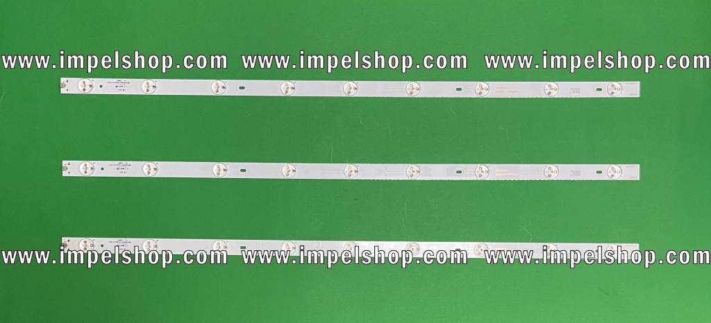 Zestaw listew LED do naprawy podświetlenia telewizora VORTEX 32" zestaw 3szt X L32A06LS01 / 3BL042-001HA , 9LED , 626MM , 6V