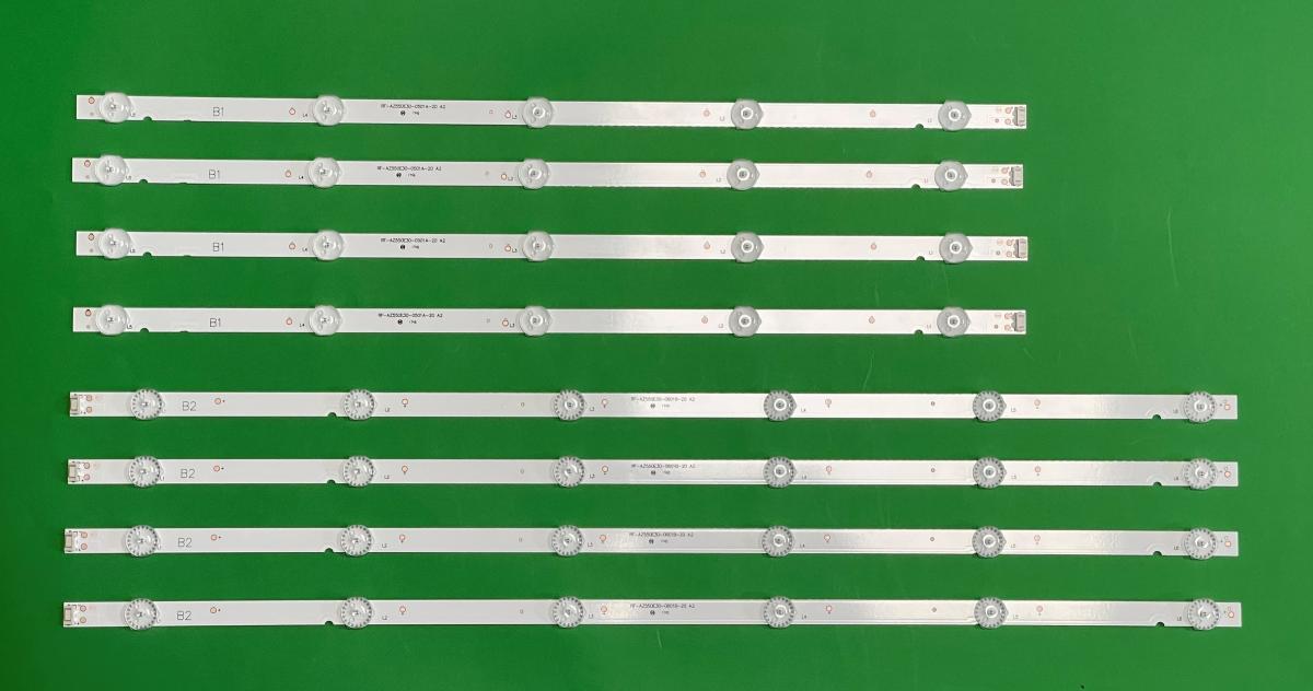 Zestaw listew LED do naprawy podświetlenia telewizora LG 55" zestaw 8 szt , 4szt X RF-AZ550E30-0501A-12 & 4szt X RF-AZ550E30-0601B-12 , YAL13-00530300-37 ,