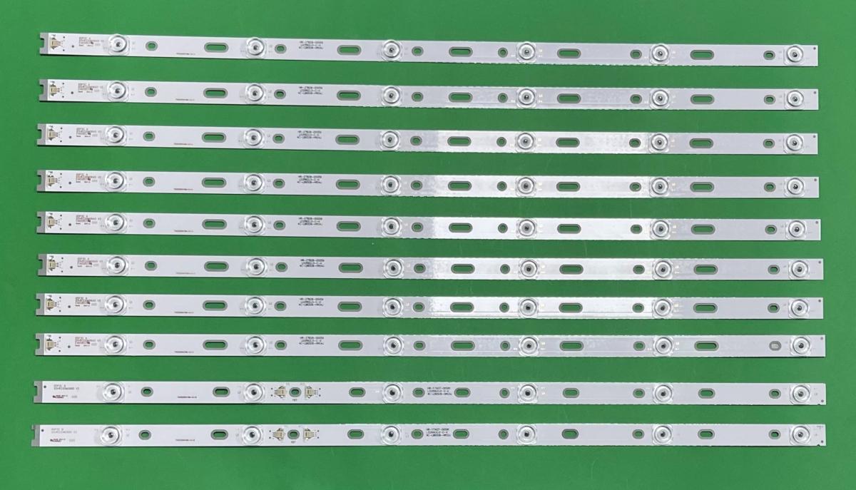 Zestaw listew LED do naprawy podświetlenia telewizora TCL 65" zestaw 10 sztuk , 8szt X 65HR330M06A5 V3 , 4C-LB6506-HR04J , 650MM , 6LED & 2szt X  65HR330M06B5 V3 , 4C-LB6506-HR03J , 4C-LB6506-YH02J / 4C-LB6506-YH1 , 650MM , 6LED