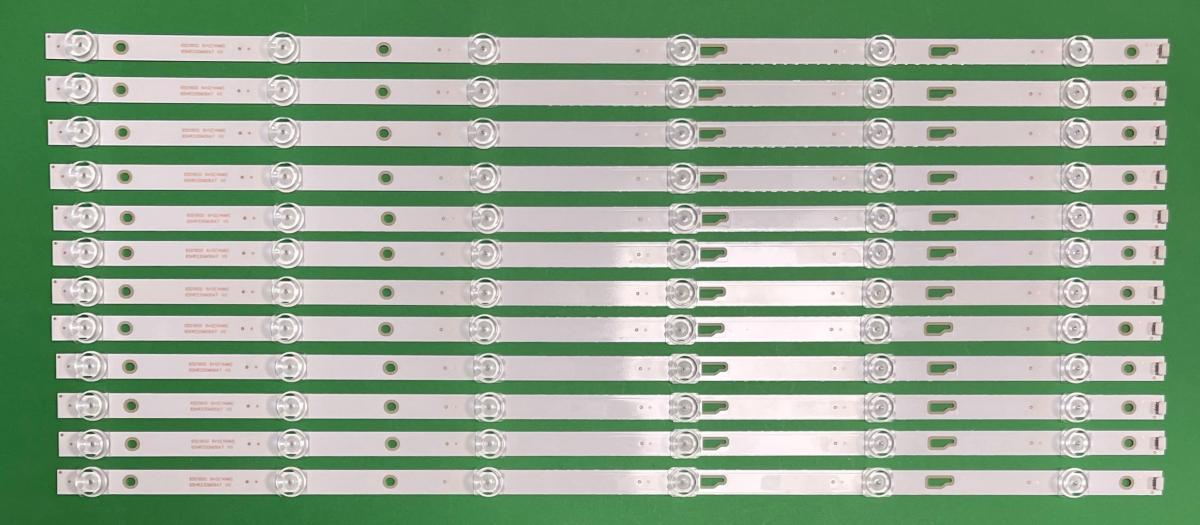Zestaw listew LED do naprawy podświetlenia telewizora TCL 65" zestaw 12 sztuk X  65HR330M06A7 V0 , 4C-LB650T-HRB ZC1 / ZC2 ,  LEORC2U1-B-K , 65D1800 , 6V , 620MM