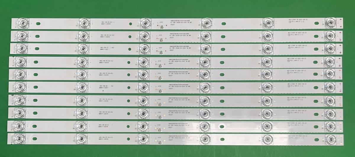 Zestaw listew LED do naprawy podświetlenia telewizora SUNNY 55" zestaw 10szt X MS-L1544 V5 , 18MR200J77S0100103402915 , CRH-M653533509153B2REV1.0 , 6LED , 6V , 532MM