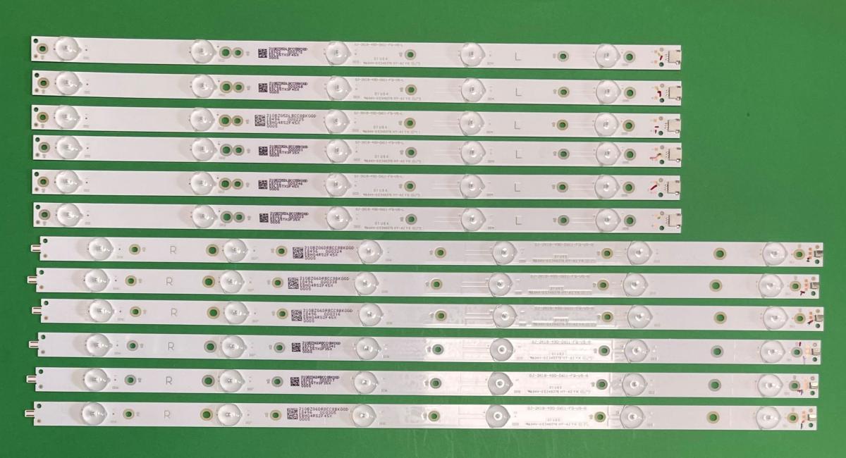 Zestaw listew LED do naprawy podświetlenia telewizora PHILIPS/SONY  49" zestaw  12 szt , 6szt X GJ-2K18-490-D611-FQ-V5-R & 6szt X GJ-2K18-490-D611-FQ-V5-L , 3V ,