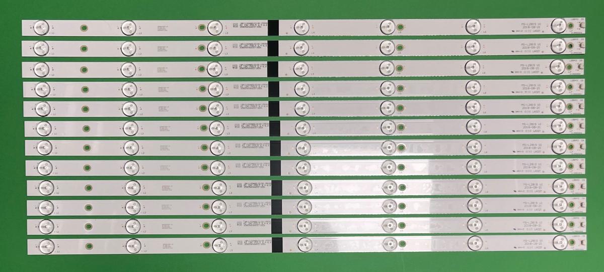 Zestaw listew LED do naprawy podświetlenia telewizora SANSUI / SKYMASTER 65" zestaw 12szt X MS-L2819 V1 , 7LED , 6V , 625MM