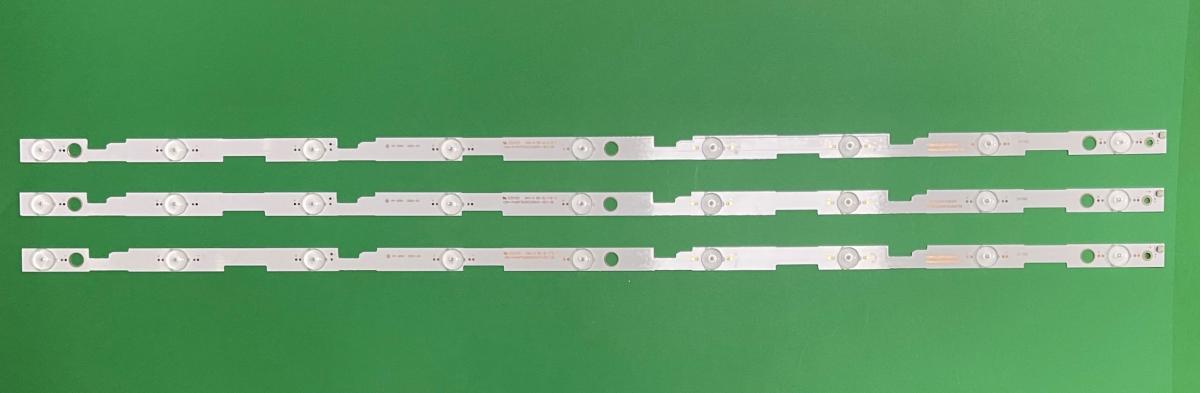 Zestaw listew LED do naprawy podświetlenia telewizora BLAUPUNKT / SHARP 43" zestaw 3PCS X RF-AJ430S30-0901S-09 A1 / CRH-P43KP30300309641-REV1.1 , 9LED , 828MM , 3V ,