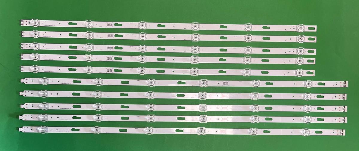 Zestaw listew LED do naprawy podświetlenia telewizora SAMSUNG 65" zestaw BN96-50313A / BN96-50314A 10szt , 5szt X BN96-50313A / SVC650AG6_R & 5szt X BN96-50314A / SVC650AG6_L , JL. D650A1330-408AR-M_V02 / JL. D650A1330-408AL-M_V02