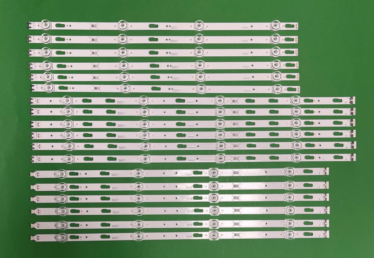 Zestaw listew LED do naprawy podświetlenia telewizora SAMSUNG 75" zestaw BN96-50310A / BN96-50311A / BN96-50312A 18szt , 6szt X BN96-50310A / LM41-00879A / 915A & 6szt X BN96-50311A / LM41-00880A / 916A  & 6szt X BN96-50312A / LM41-00881A / 917A