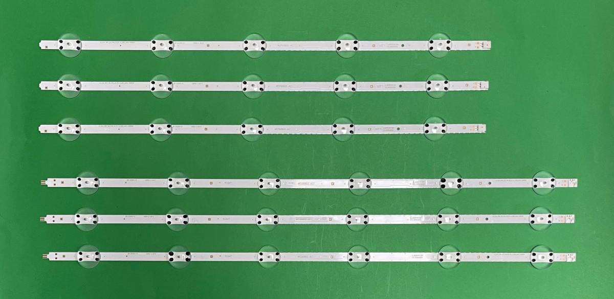Zestaw listew LED do naprawy podświetlenia telewizora GRUNDIG 55" zestaw 6szt , 3szt X L4_CLA_WCF_E5_FAM_L5_R1.0_S6Q_LM-00655A , WCF60602-AC , LEFT & 3szt X L4_CLA_WCF_E5_FAM_R6_R1.0_S6Q_LM-00656A , WCL60602-AC , RIGHT , 3V , WCF60602AC , WFL6062-AA ,
