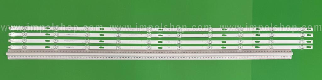 Zestaw listew LED do naprawy podświetlenia telewizora SAMSUNG 55" zestaw 4szt X BN96-50315A/BN96-50316A / BN96-50315A / LM41-00872A/908A / BN96-50316A / LM41-00871A/907A , JL. D550A1330-408AL-M_V02 /  JL. D550A1330-408AR-M_V02 , HRS-H535-055AU70-0410-3030-12 , CRH-P55S6303004101B2-REV2.2 , 10LED , 3V ,  LISTWY W CAŁOŚCI BEZ POŁĄCZEŃ lewa-prawa co eliminuje ryzyko przepięcia ,