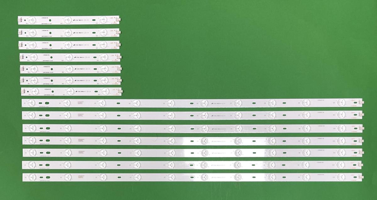 Zestaw listew LED do naprawy podświetlenia telewizora PHILIPS  47" zestaw 14szt , 7szt X LBM470P0301-N-2(R) 3LED & 7szt X LBM470P1001-M-2(L) , 10LED ,