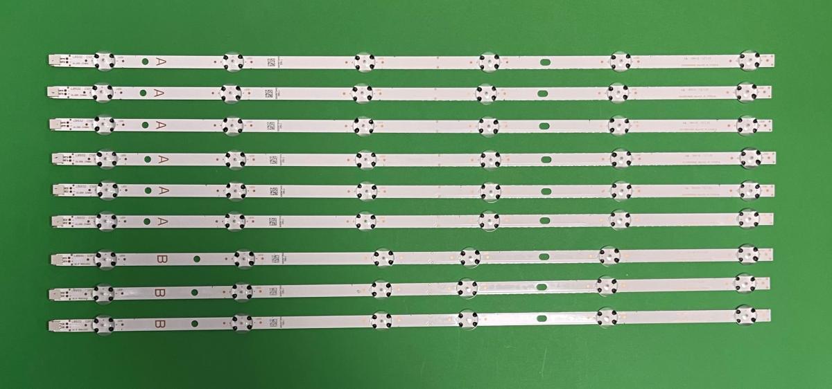 Zestaw listew LED do naprawy podświetlenia telewizora VESTEL 55" zestaw 9szt , 6szt X SVV550AQ9_REV02_A_170216 , JL.D55061330-078AS-M_V01 , 6LED , 3V , 577MM & 3szt X SVV550AQ9_REV02_B_170216 , JL.D55061330-078HS-M_V01 , 6LED , 3V , 577MM , VESTEL PART NUMBER : 30097349