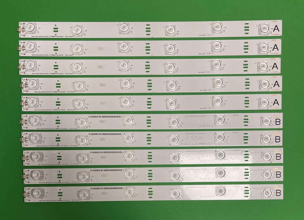 Zestaw listew LED do naprawy podświetlenia telewizora GRUNDIG 42" zestaw 10szt , 5szt X Arcelik_42_athena_5x6+5x6_2121C_6S1P_R P74 & 5szt X Arcelik_42_athena_5x6+5x6_2121C_6S1P_L P74