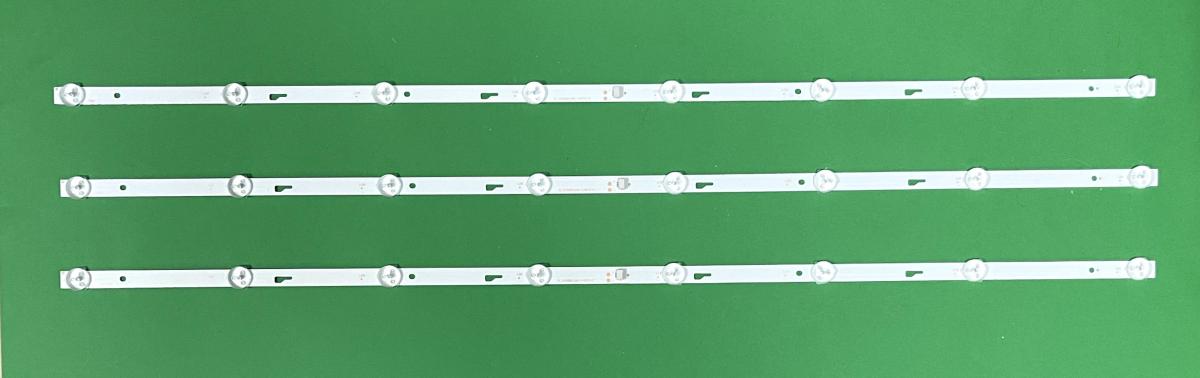 Zestaw listew LED do naprawy podświetlenia telewizora TOSHIBA 43" zestaw 3szt X JL.D43081330-140FS-M , 8LED , 3V , 756MM