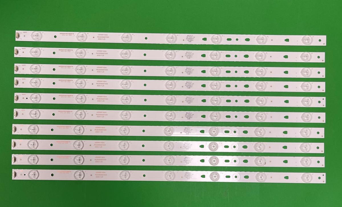 Zestaw listew LED do naprawy podświetlenia telewizora HAIER 50" zestaw 10 szt X LED50D7-ZC14-02(A) , 7LED , 510MM , 3V ,