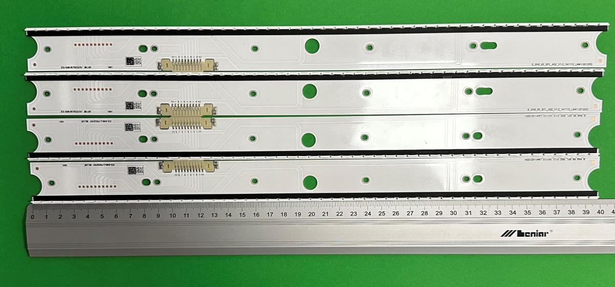 Zestaw listew LED do naprawy podświetlenia telewizora SAMSUNG 65" zestaw 4szt , 2szt X  BN96-34776A / S_5N9_65_SFL_A52_V1.0_141113_ LM41-00120G , 52LED , 3V , 400MM & 2szt X BN96-34777A / S_5N9_65_SFL_A52_V1.0_141113_LM41-00120H ,  52LED , 3V , 400MM , niebieskie światło ,