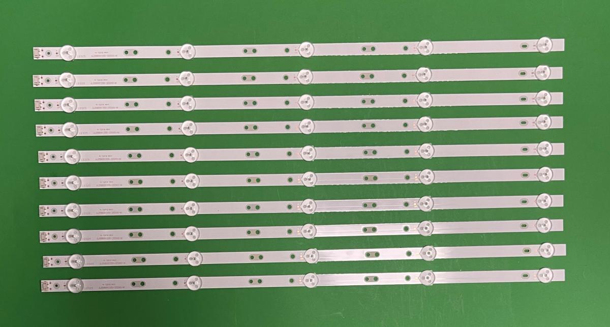 Zestaw listew LED do naprawy podświetlenia telewizora SKYWORTH 58" zestaw 10szt X JL.D58051330-202AS-M , 5LED , CRH-A58303010057C2REV1.0